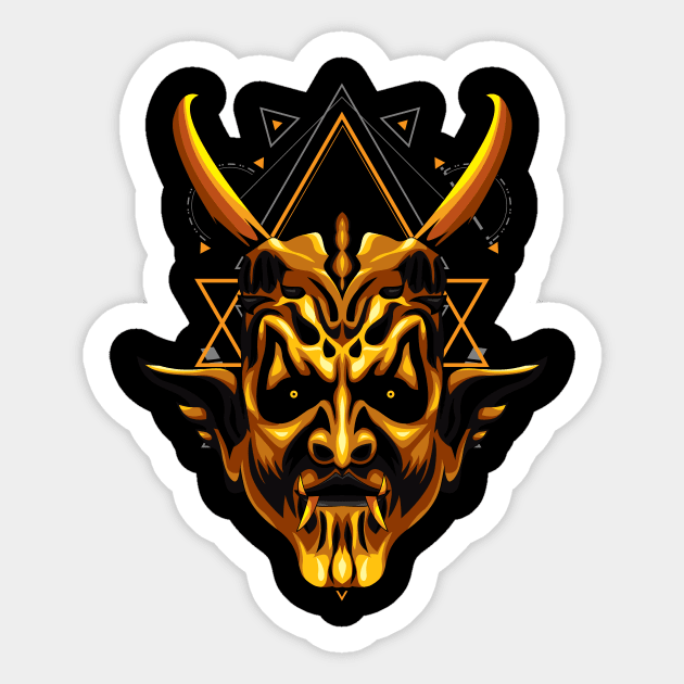 devil mask head Sticker by SHINIGAMII